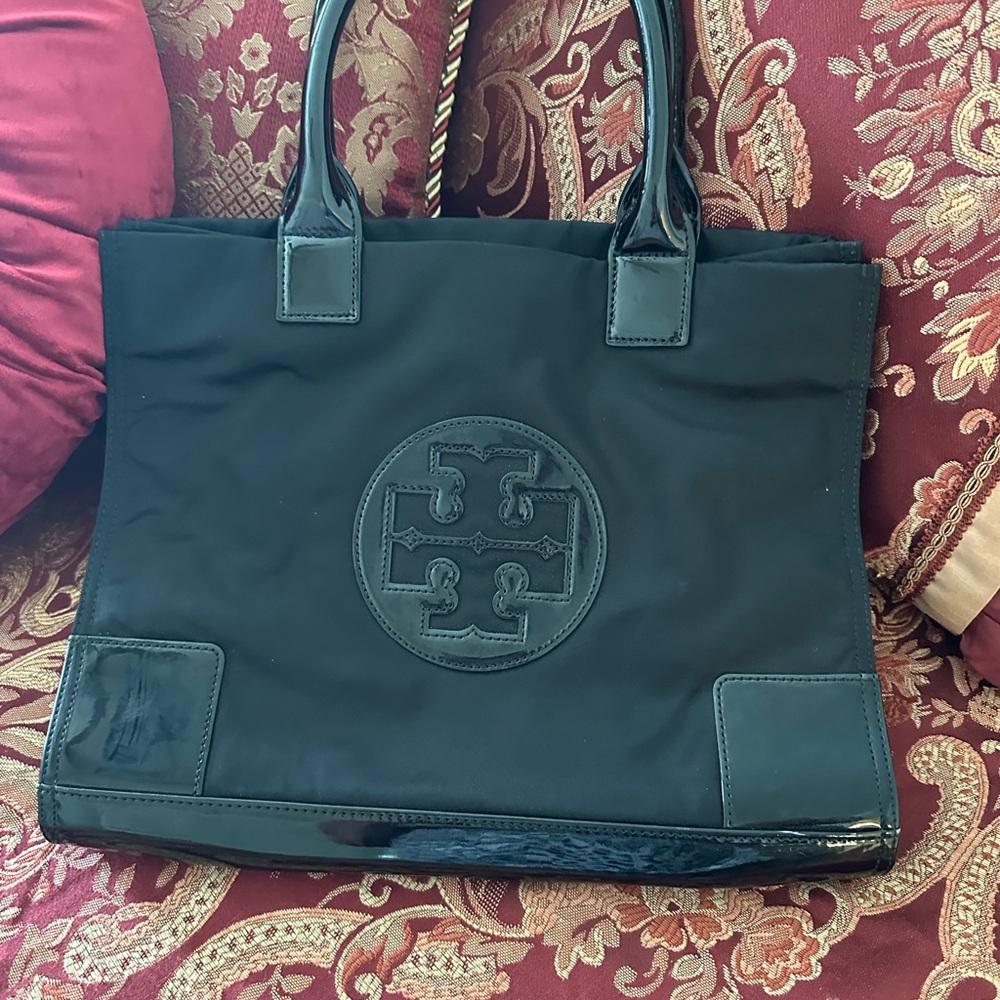 Tory Burch Black Structured Tote Bag